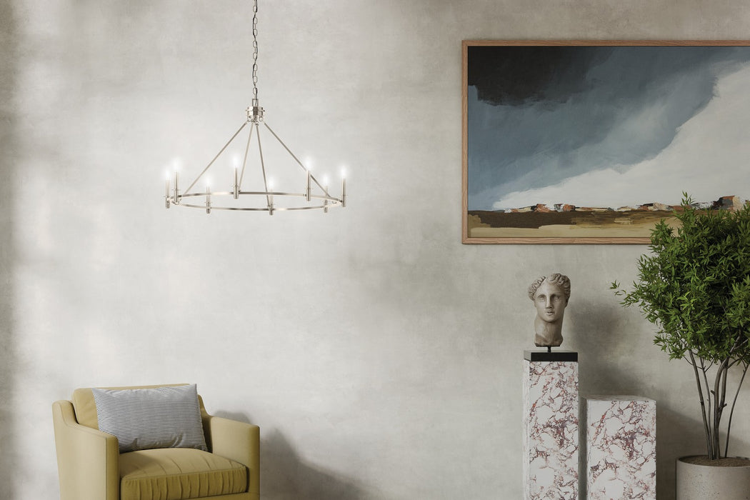 Kichler 52706PN Eight Light Chandelier, Polished Nickel