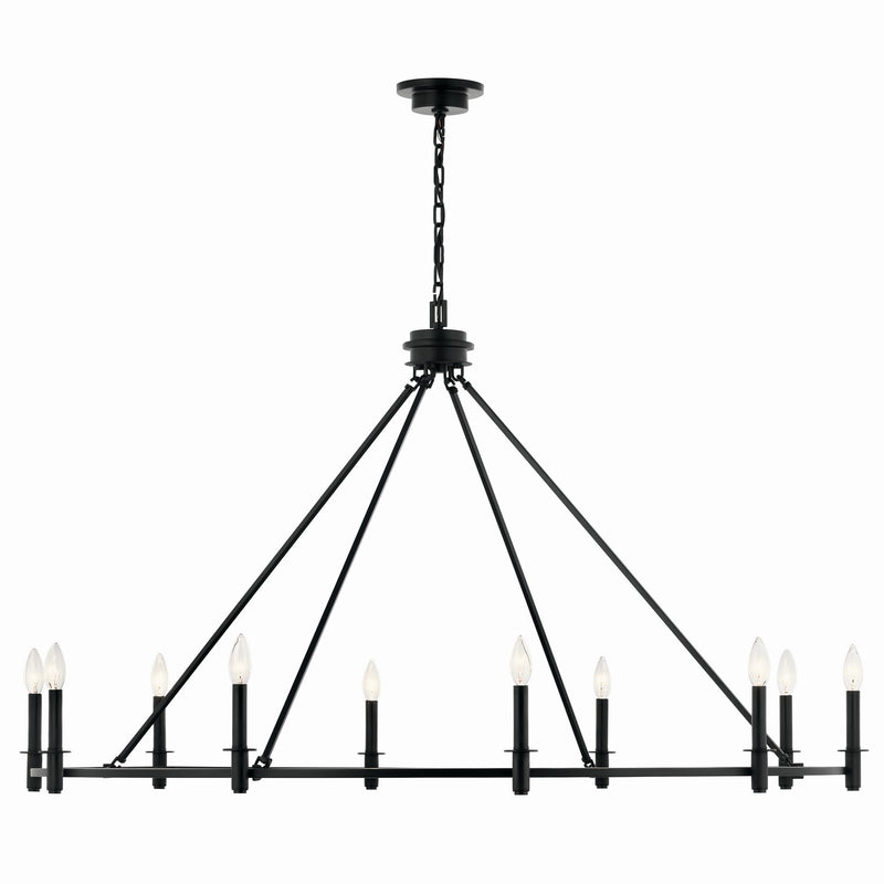 Kichler 52707BK Ten Light Chandelier, Black
