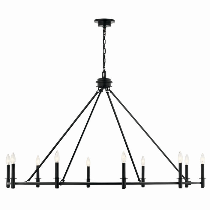 Kichler 52707BK Ten Light Chandelier, Black