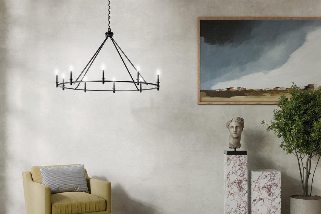 Kichler 52707BK Ten Light Chandelier, Black