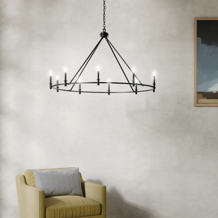Kichler 52707BK Ten Light Chandelier, Black