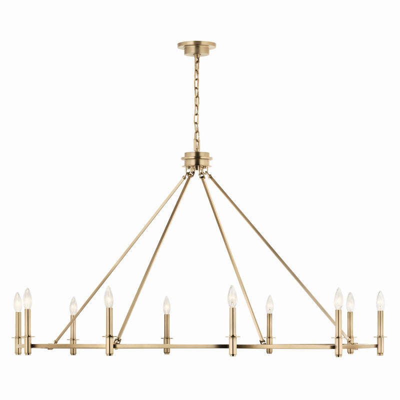 Kichler 52707CPZ Ten Light Chandelier, Champagne Bronze