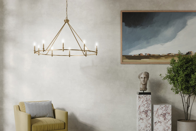 Kichler 52707CPZ Ten Light Chandelier, Champagne Bronze