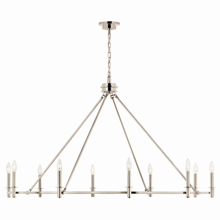 Kichler 52707PN Ten Light Chandelier, Polished Nickel