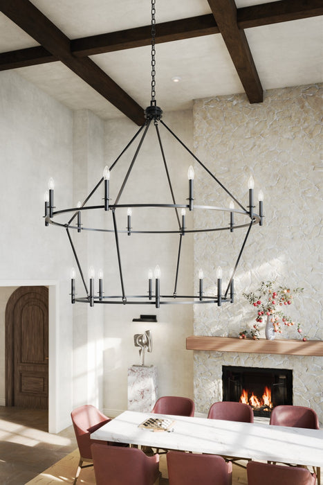 Kichler 52708BK 18 Light Chandelier, Black