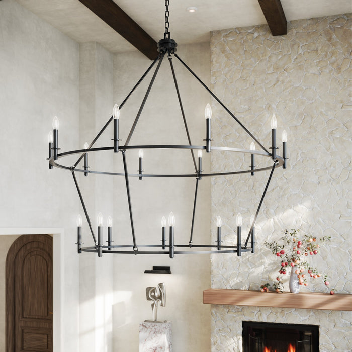 Kichler 52708BK 18 Light Chandelier, Black