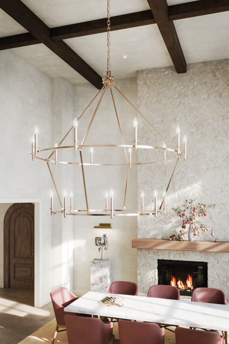 Kichler 52708PN 18 Light Chandelier, Polished Nickel