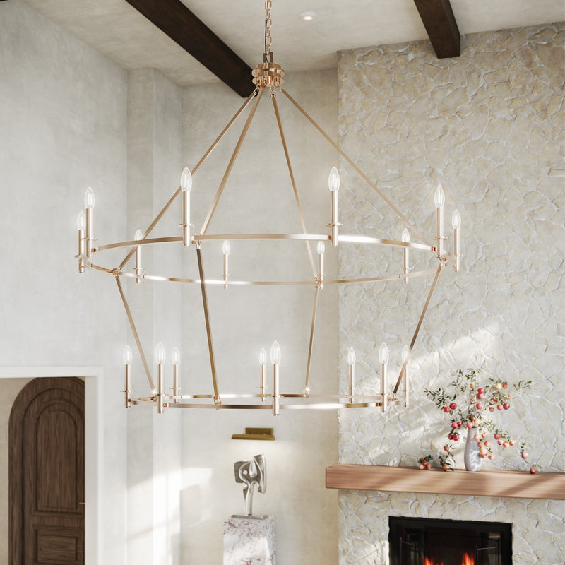 Kichler 52708PN 18 Light Chandelier, Polished Nickel