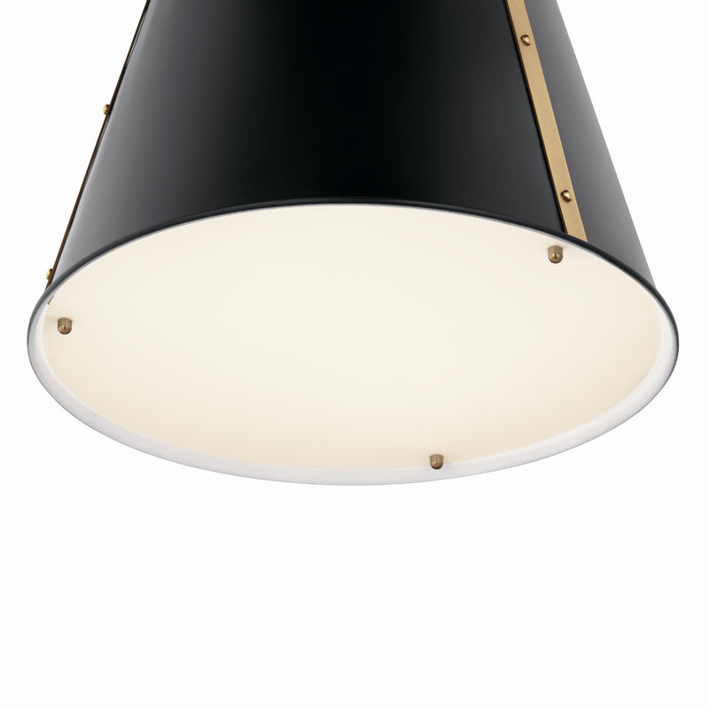 Kichler 52710BK One Light Pendant, Black