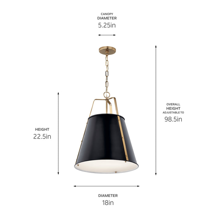 Kichler 52711BK Two Light Pendant, Black