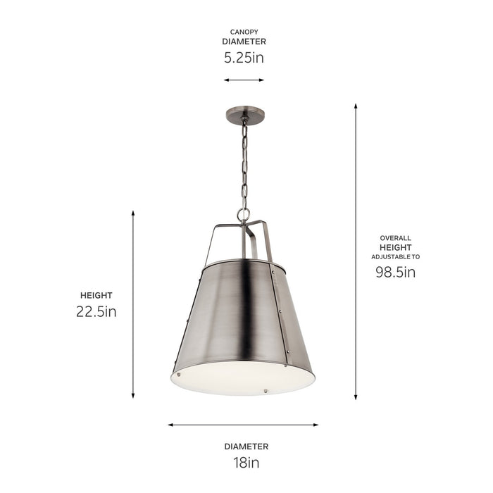 Kichler 52711CLP Two Light Pendant, Classic Pewter