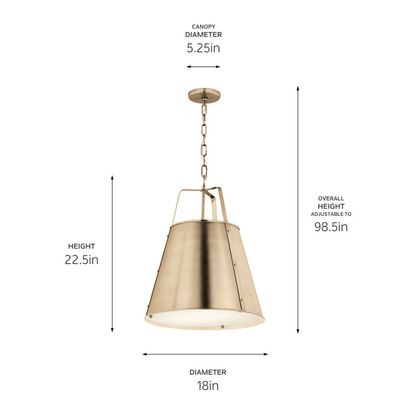 Kichler 52711CPZ Two Light Pendant, Champagne Bronze