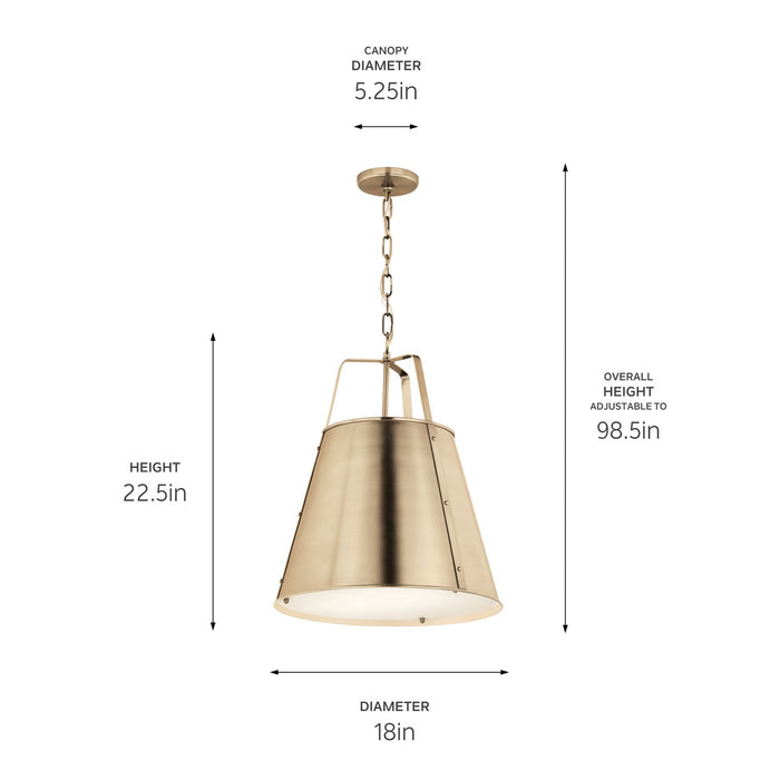 Kichler 52711CPZ Two Light Pendant, Champagne Bronze