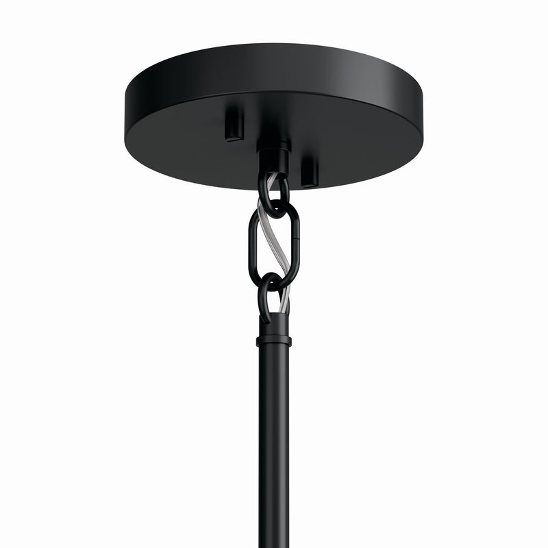 Kichler 52716BK Four Light Chandelier/Semi Flush Mount, Black
