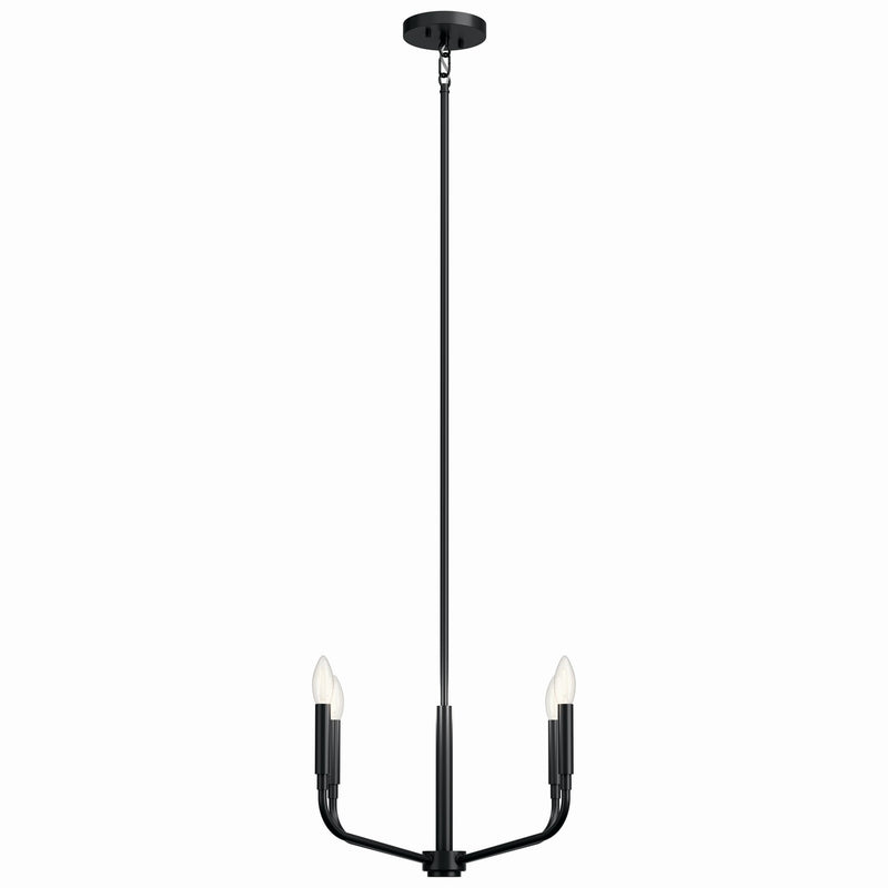 Kichler 52716BK Four Light Chandelier/Semi Flush Mount, Black