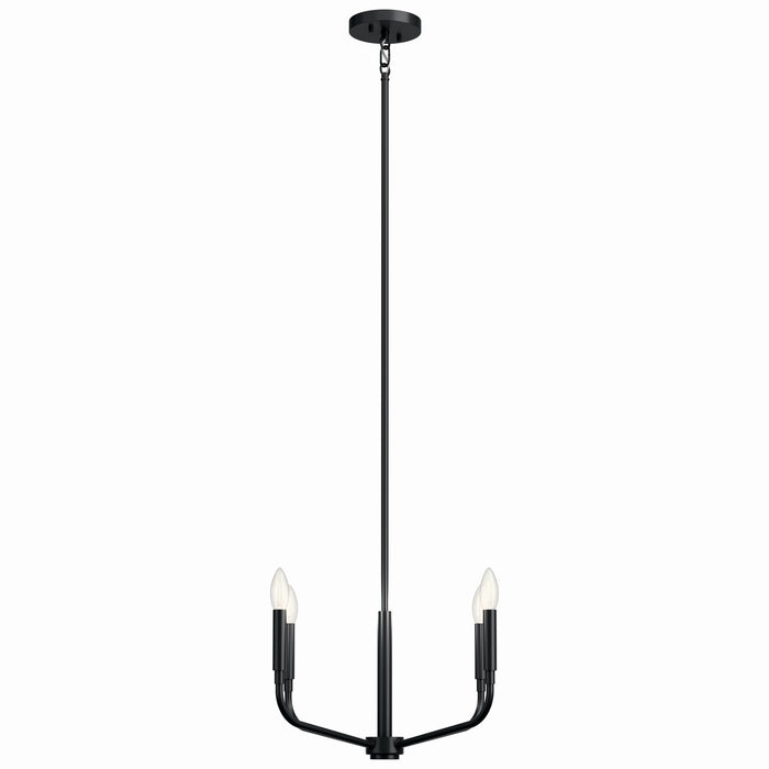 Kichler 52716BK Four Light Chandelier/Semi Flush Mount, Black