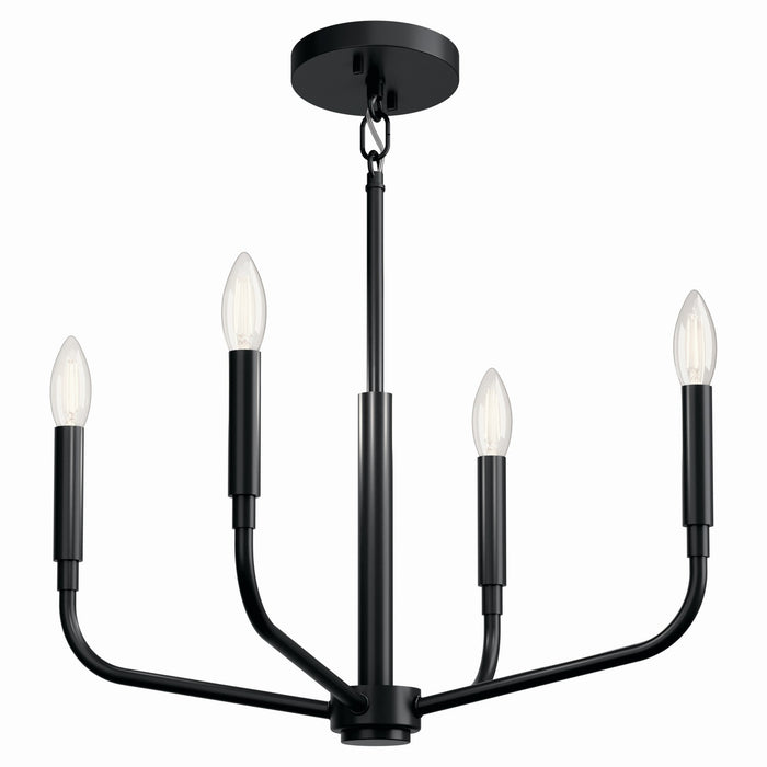 Kichler 52716BK Four Light Chandelier/Semi Flush Mount, Black