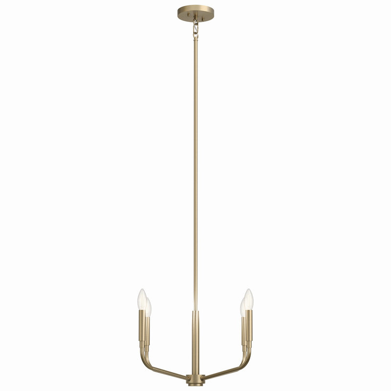 Kichler 52716CPZ Four Light Chandelier/Semi Flush Mount, Champagne Bronze