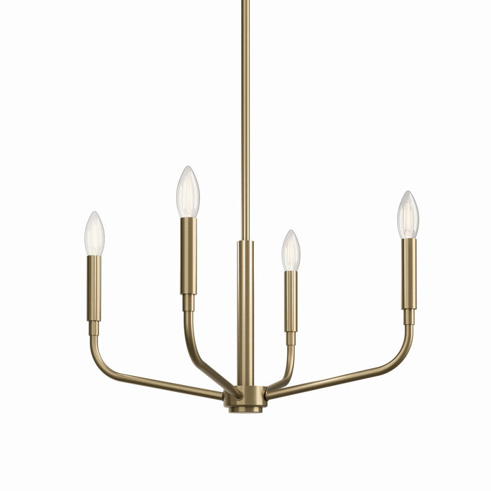 Kichler 52716CPZ Four Light Chandelier/Semi Flush Mount, Champagne Bronze