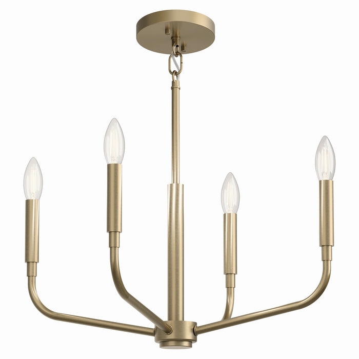 Kichler 52716CPZ Four Light Chandelier/Semi Flush Mount, Champagne Bronze