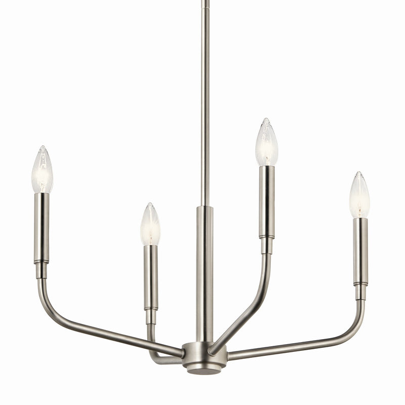 Kichler 52716NI Four Light Chandelier/Semi Flush Mount, Brushed Nickel