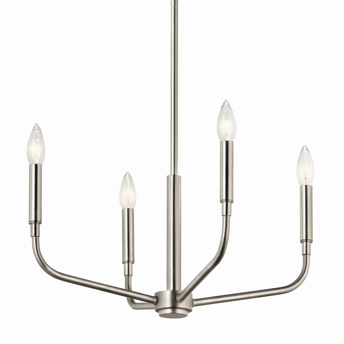 Kichler 52716NI Four Light Chandelier/Semi Flush Mount, Brushed Nickel
