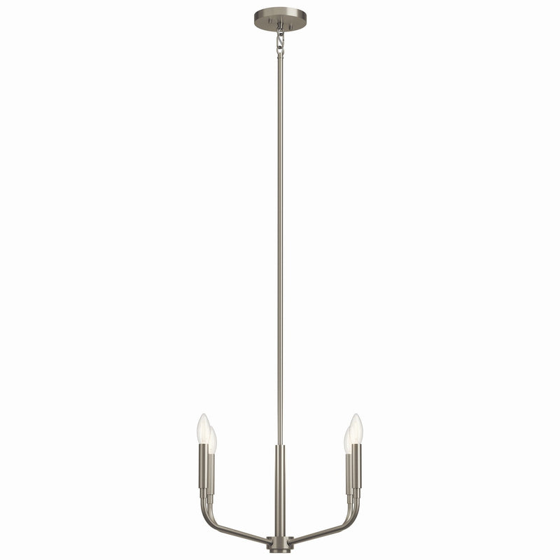 Kichler 52716NI Four Light Chandelier/Semi Flush Mount, Brushed Nickel