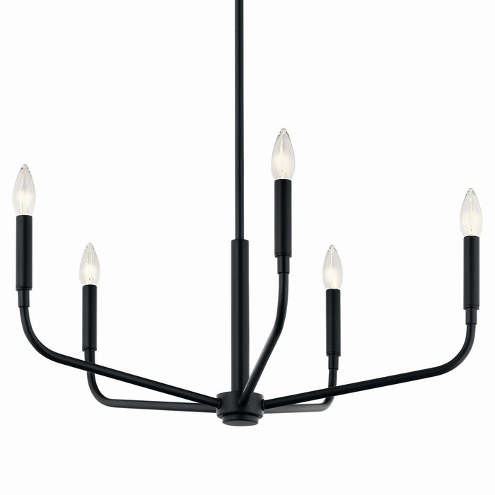 Kichler 52717BK Five Light Chandelier, Black