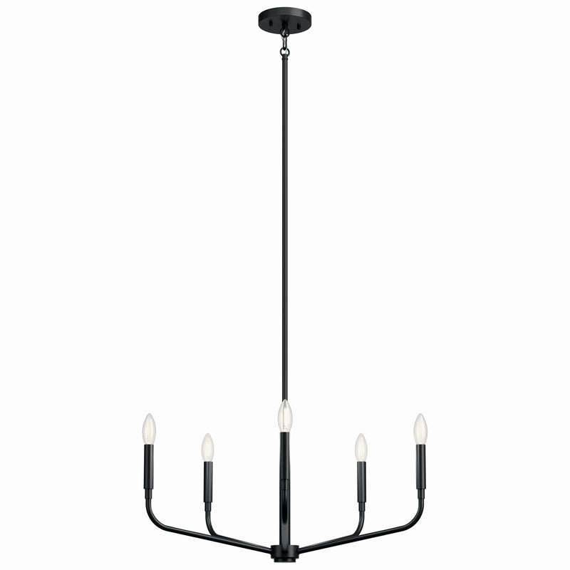 Kichler 52717BK Five Light Chandelier, Black