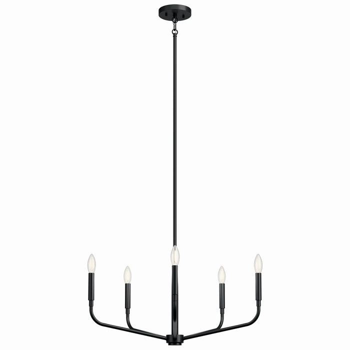 Kichler 52717BK Five Light Chandelier, Black