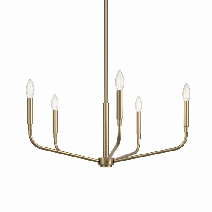 Kichler 52717CPZ Five Light Chandelier, Champagne Bronze