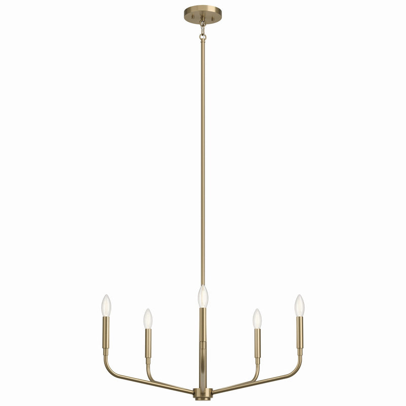 Kichler 52717CPZ Five Light Chandelier, Champagne Bronze