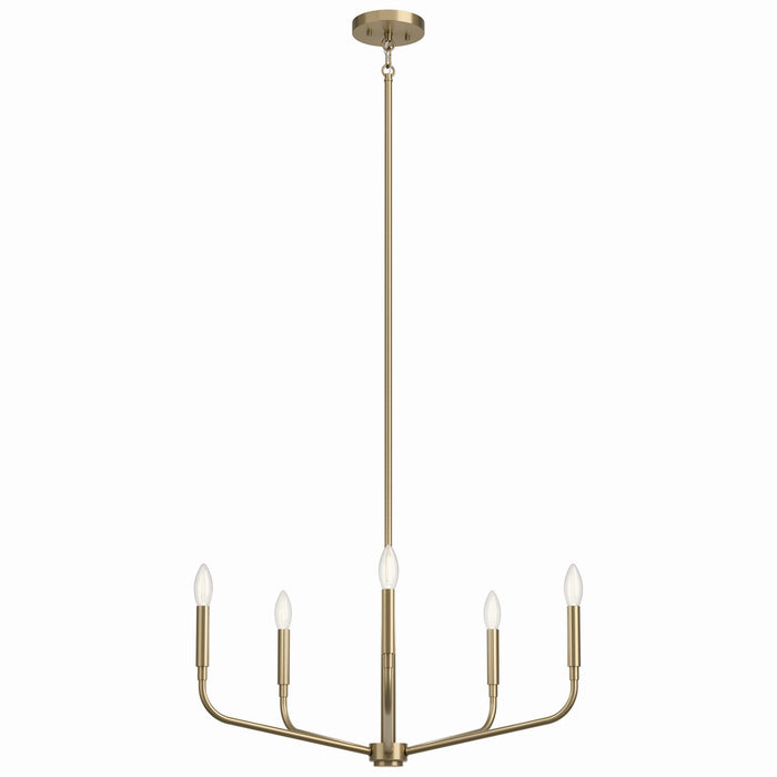 Kichler 52717CPZ Five Light Chandelier, Champagne Bronze