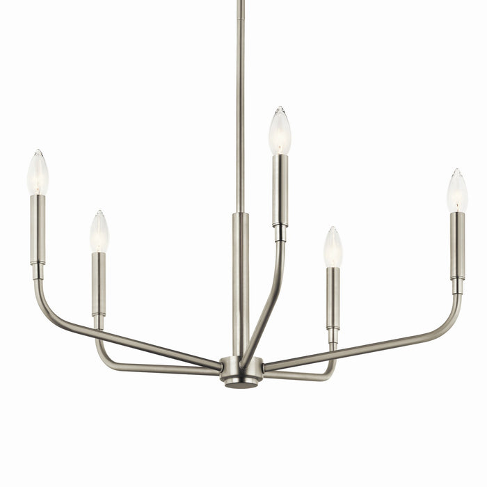 Kichler 52717NI Five Light Chandelier, Brushed Nickel