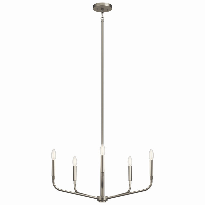 Kichler 52717NI Five Light Chandelier, Brushed Nickel