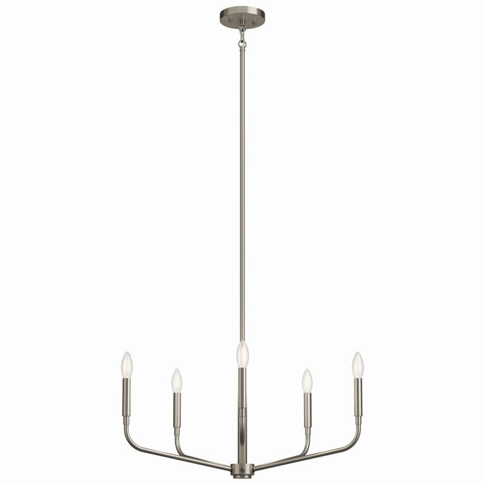 Kichler 52717NI Five Light Chandelier, Brushed Nickel