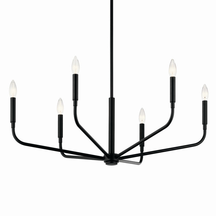 Kichler 52718BK Six Light Chandelier, Black