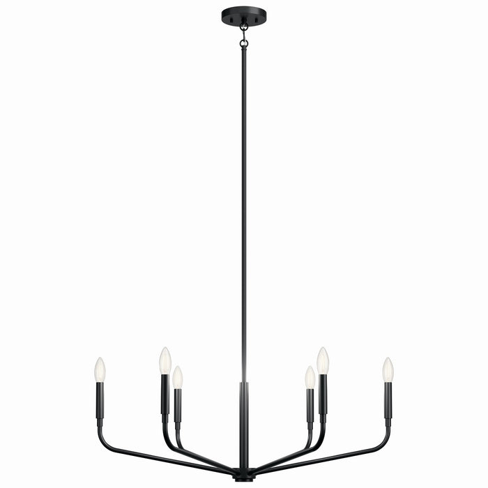 Kichler 52718BK Six Light Chandelier, Black