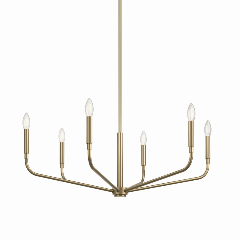 Kichler 52718CPZ Six Light Chandelier, Champagne Bronze