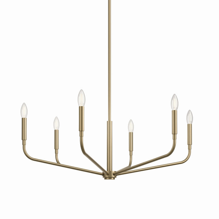 Kichler 52718CPZ Six Light Chandelier, Champagne Bronze