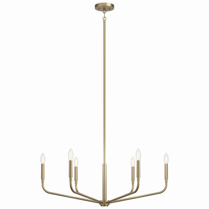 Kichler 52718CPZ Six Light Chandelier, Champagne Bronze