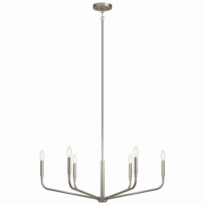 Kichler 52718NI Six Light Chandelier, Brushed Nickel