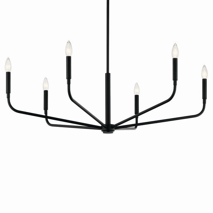 Kichler 52719BK Six Light Chandelier, Black