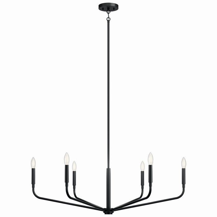 Kichler 52719BK Six Light Chandelier, Black