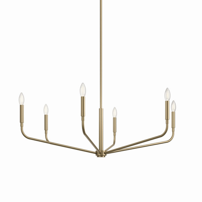 Kichler 52719CPZ Six Light Chandelier, Champagne Bronze