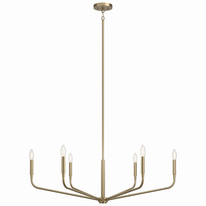 Kichler 52719CPZ Six Light Chandelier, Champagne Bronze