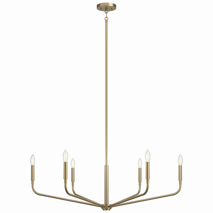 Kichler 52719CPZ Six Light Chandelier, Champagne Bronze