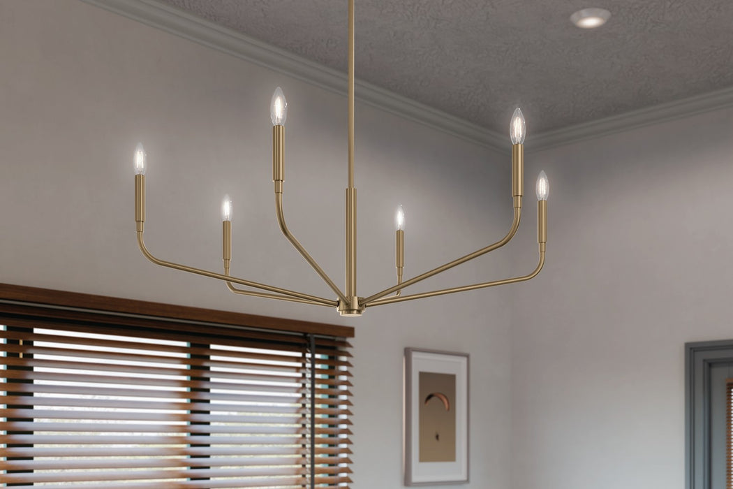 Kichler 52719CPZ Six Light Chandelier, Champagne Bronze