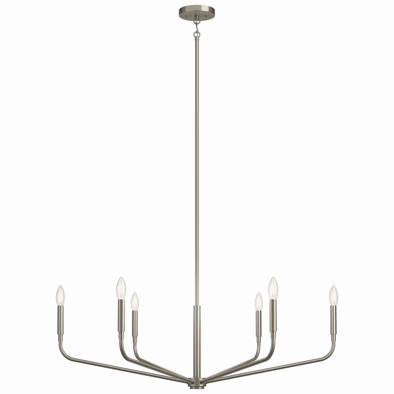 Kichler 52719NI Six Light Chandelier, Brushed Nickel