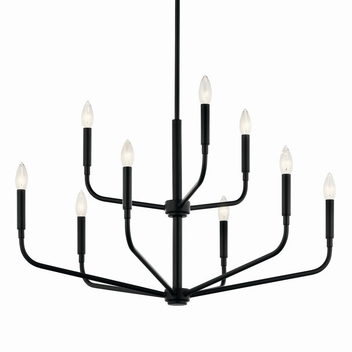 Kichler 52720BK Nine Light Chandelier, Black